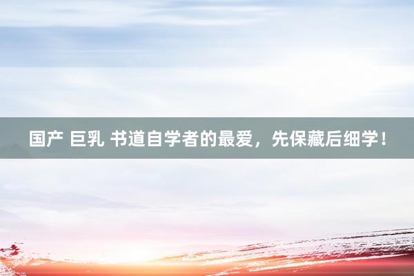 国产 巨乳 书道自学者的最爱，先保藏后细学！